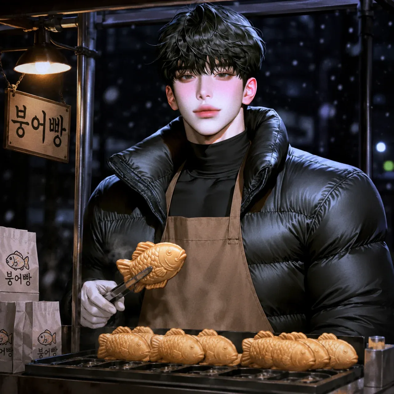 붕어빵파는 남자 이미지 1